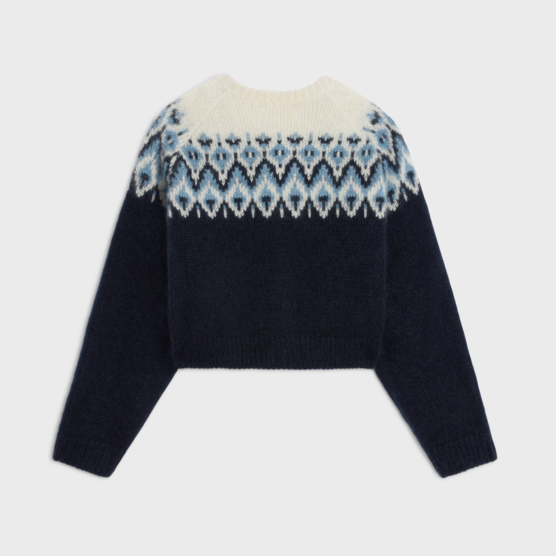 CELINE fair isle cardigan in mohair and silk outlook