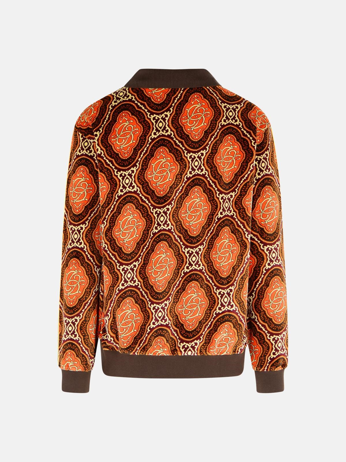 'VELOURS MÉDAILLON' BROWN COTTON POLO SHIRT - 3
