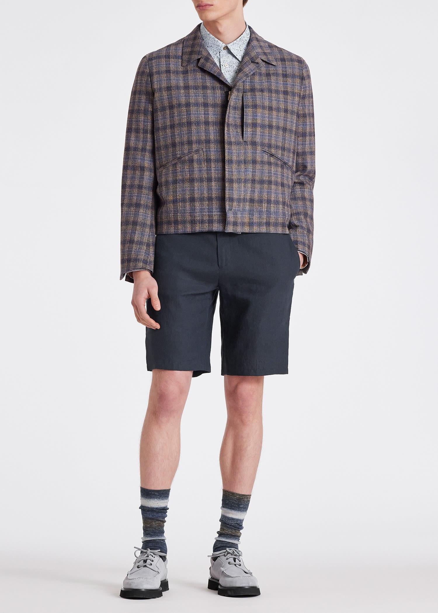 Paul Smith 'Blurred Check' Blouson Jacket | REVERSIBLE