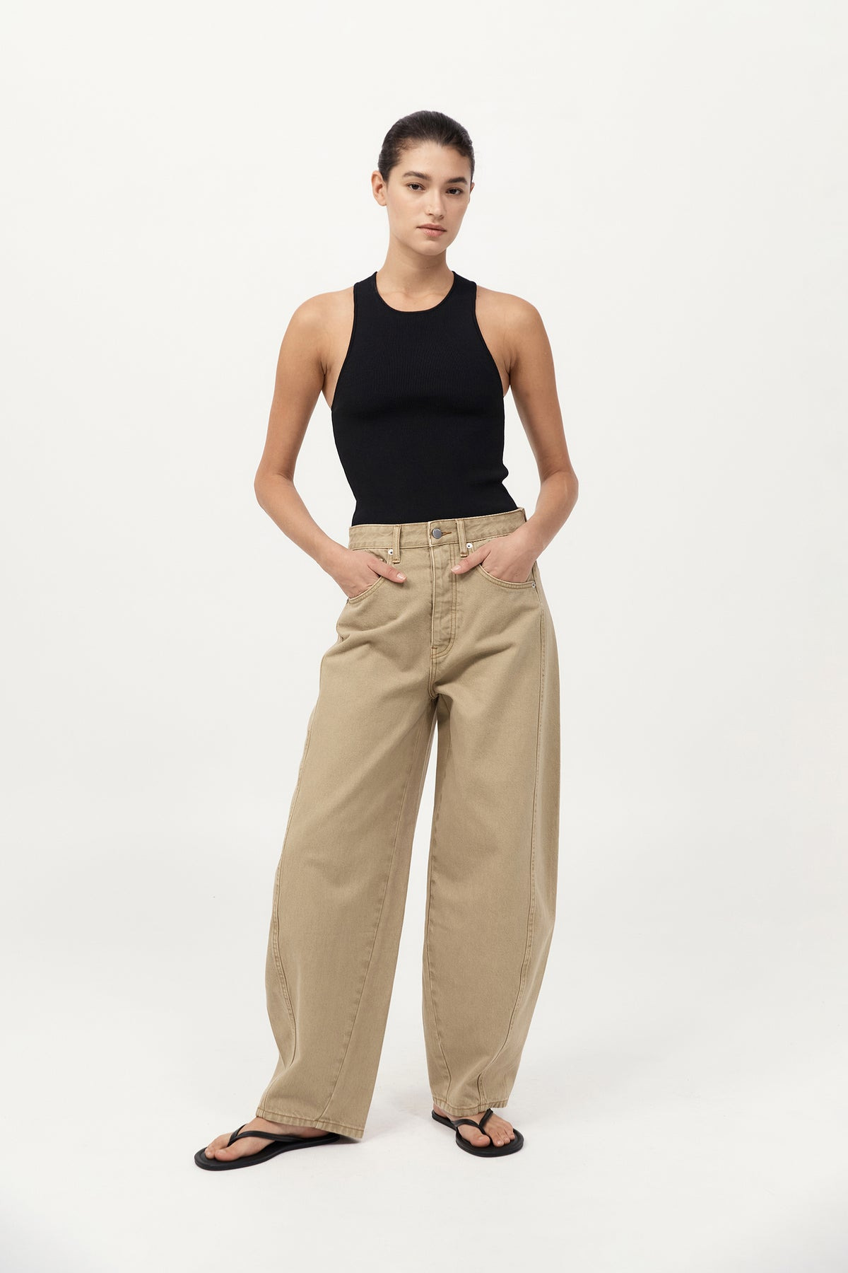 Sculpted Knit Top - Black - 2