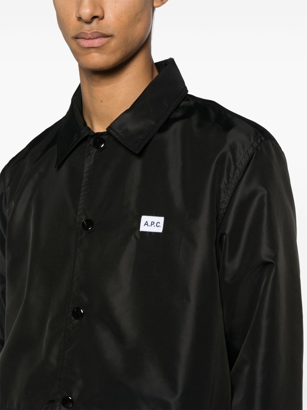 Aleksi logo-patch shirt jacket - 5