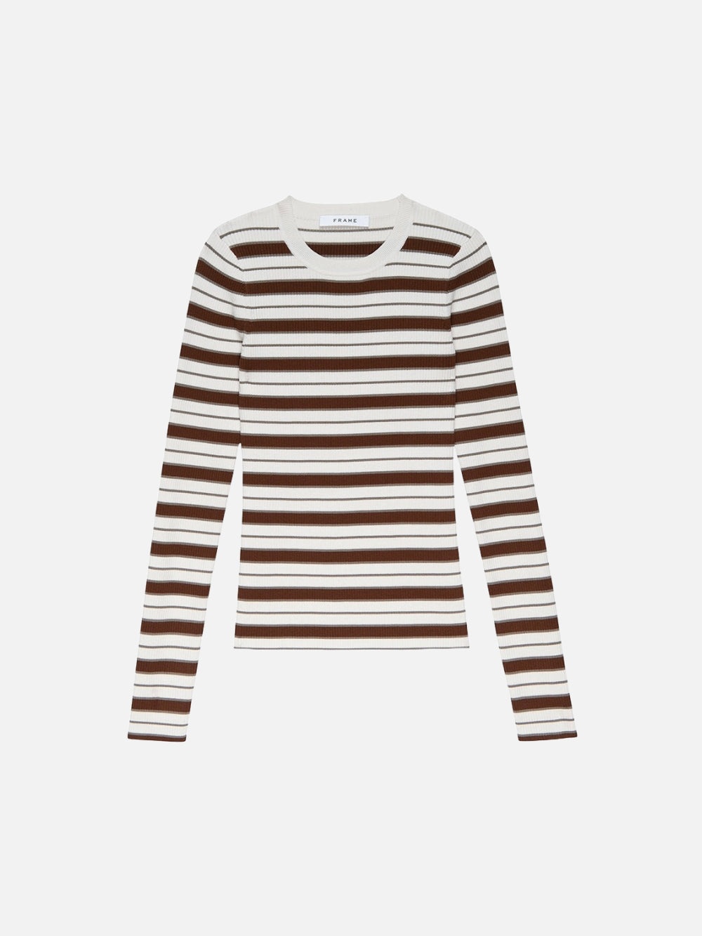 Stripe Crew Sweater in Mocha Multi - 1