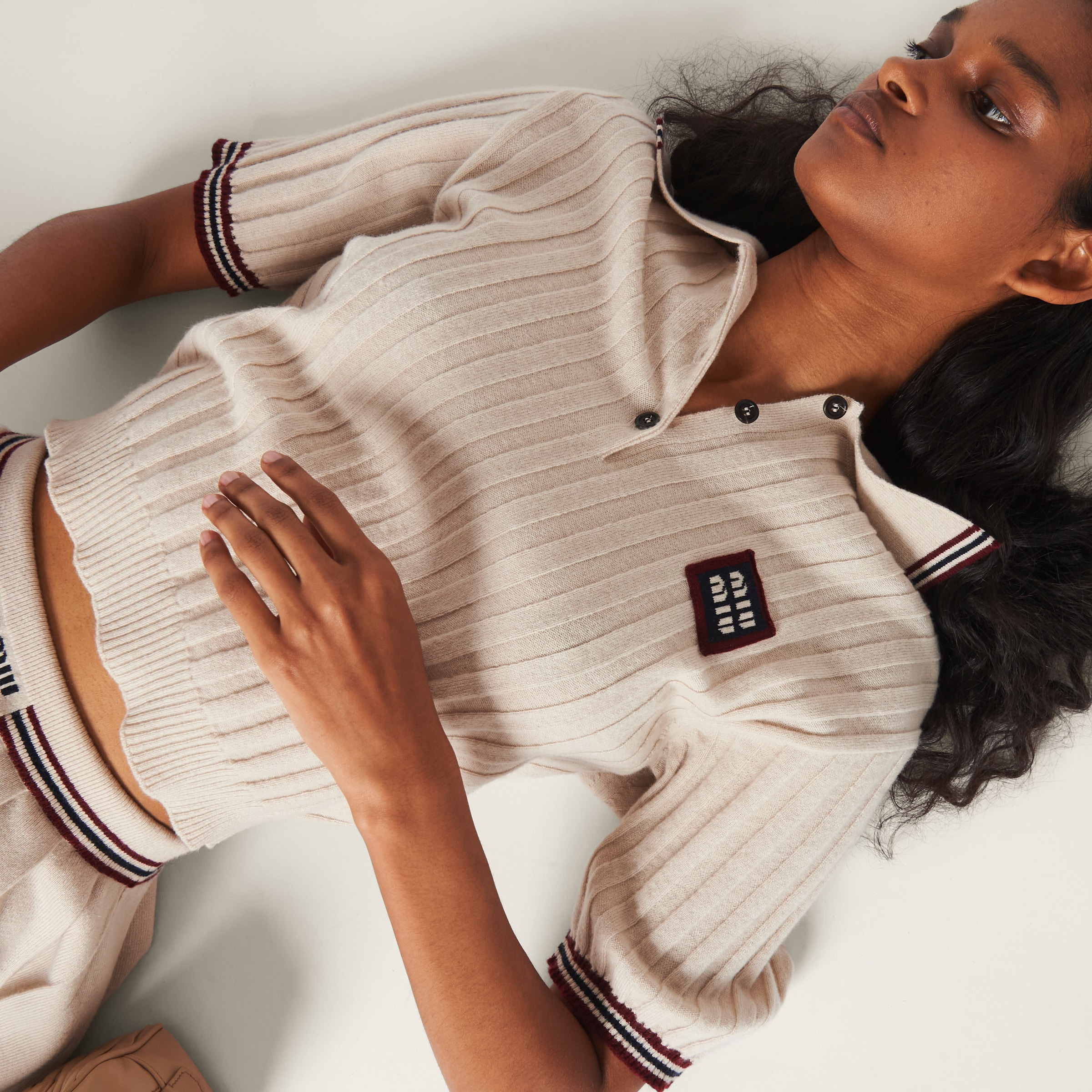 Cashmere knit polo shirt - 4