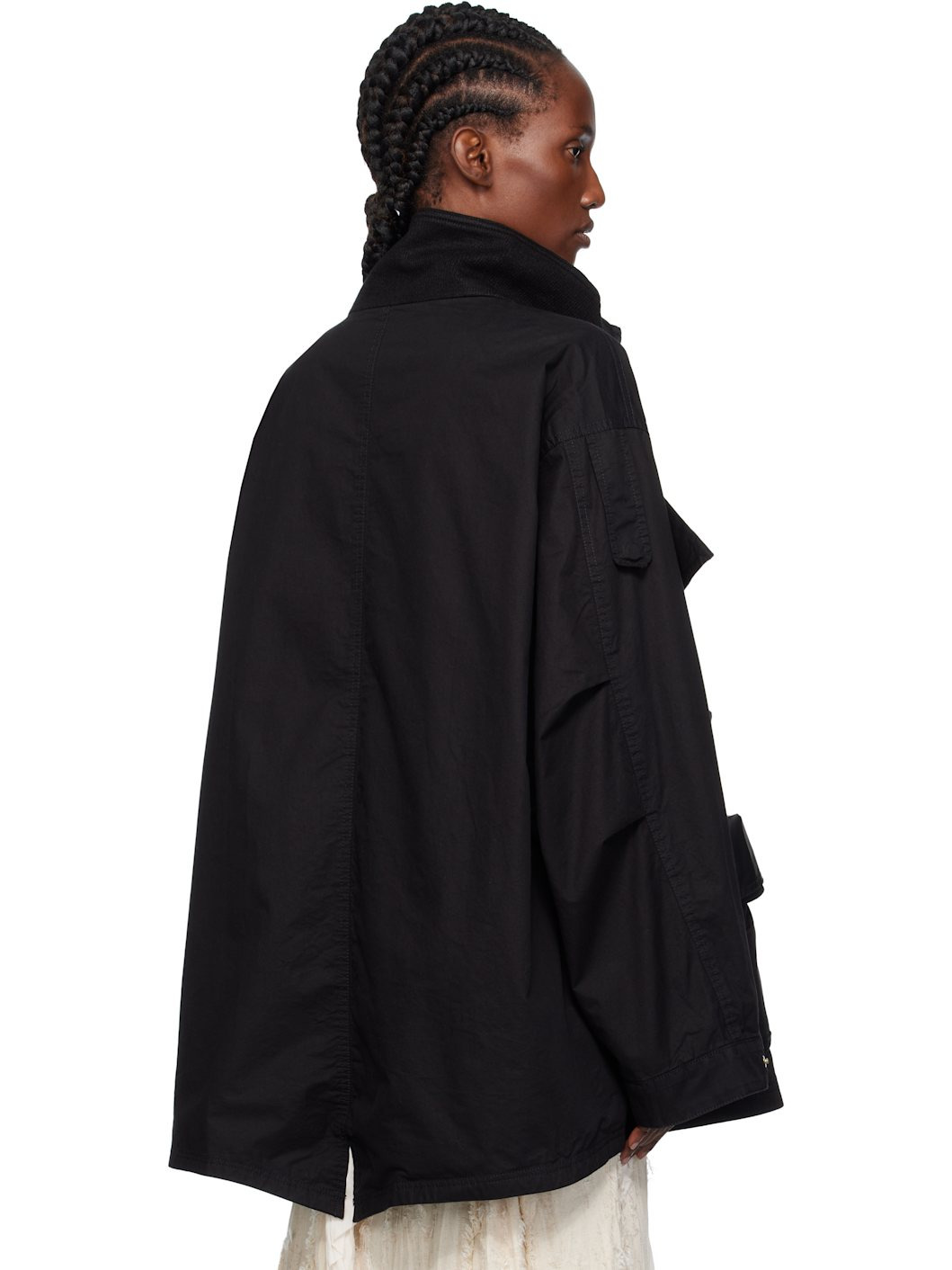 Black Cargo Pocket Field Jacket - 3