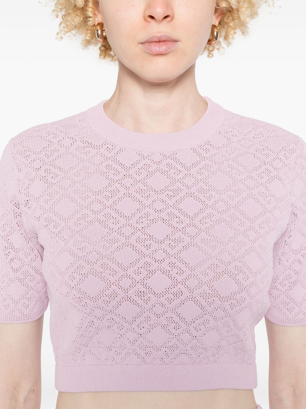 logo-knit crop top - 5
