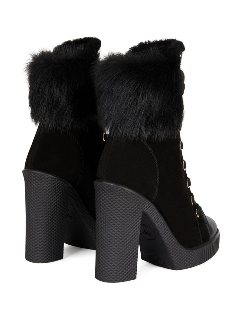 fur-shearling trim boots - 3