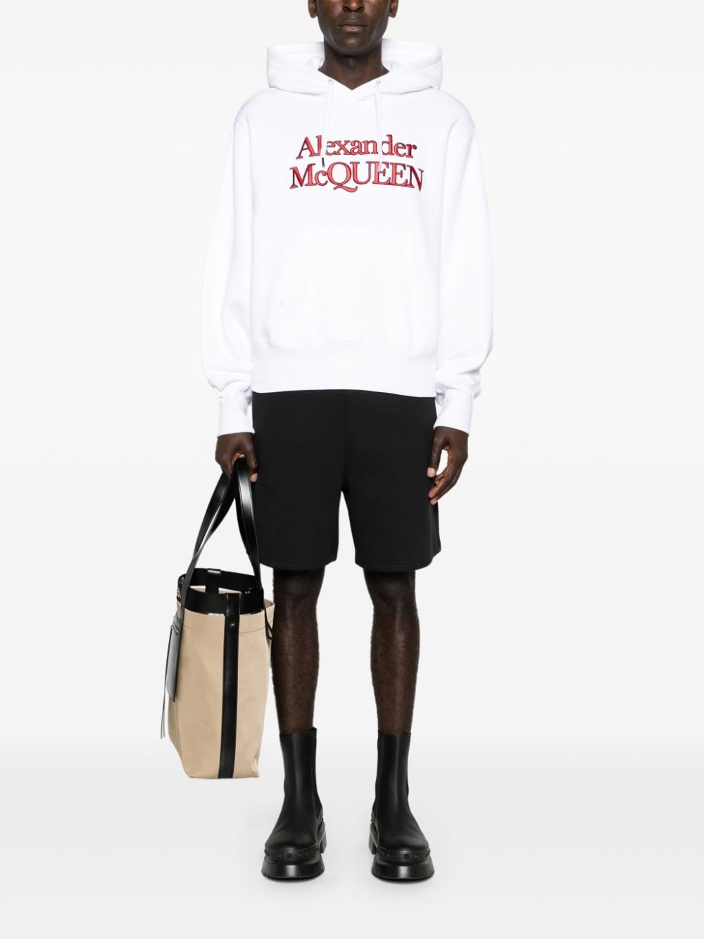 logo-embroidered cotton hoodie - 2