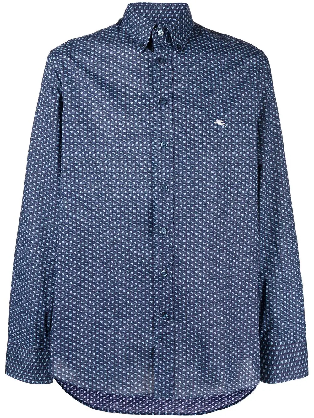 monogram-print button-down shirt - 1