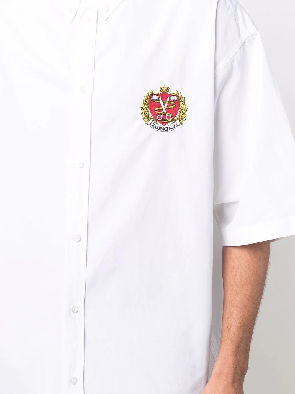 logo-embroidered button-down shirt - 5