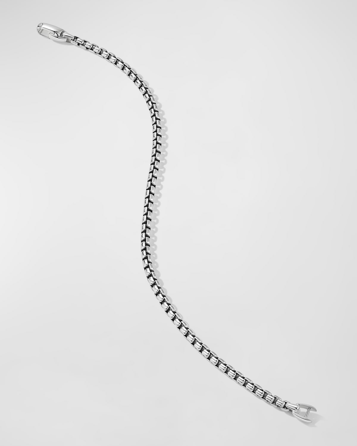 Men's 4mm Box Chain Bracelet in Silver - 7