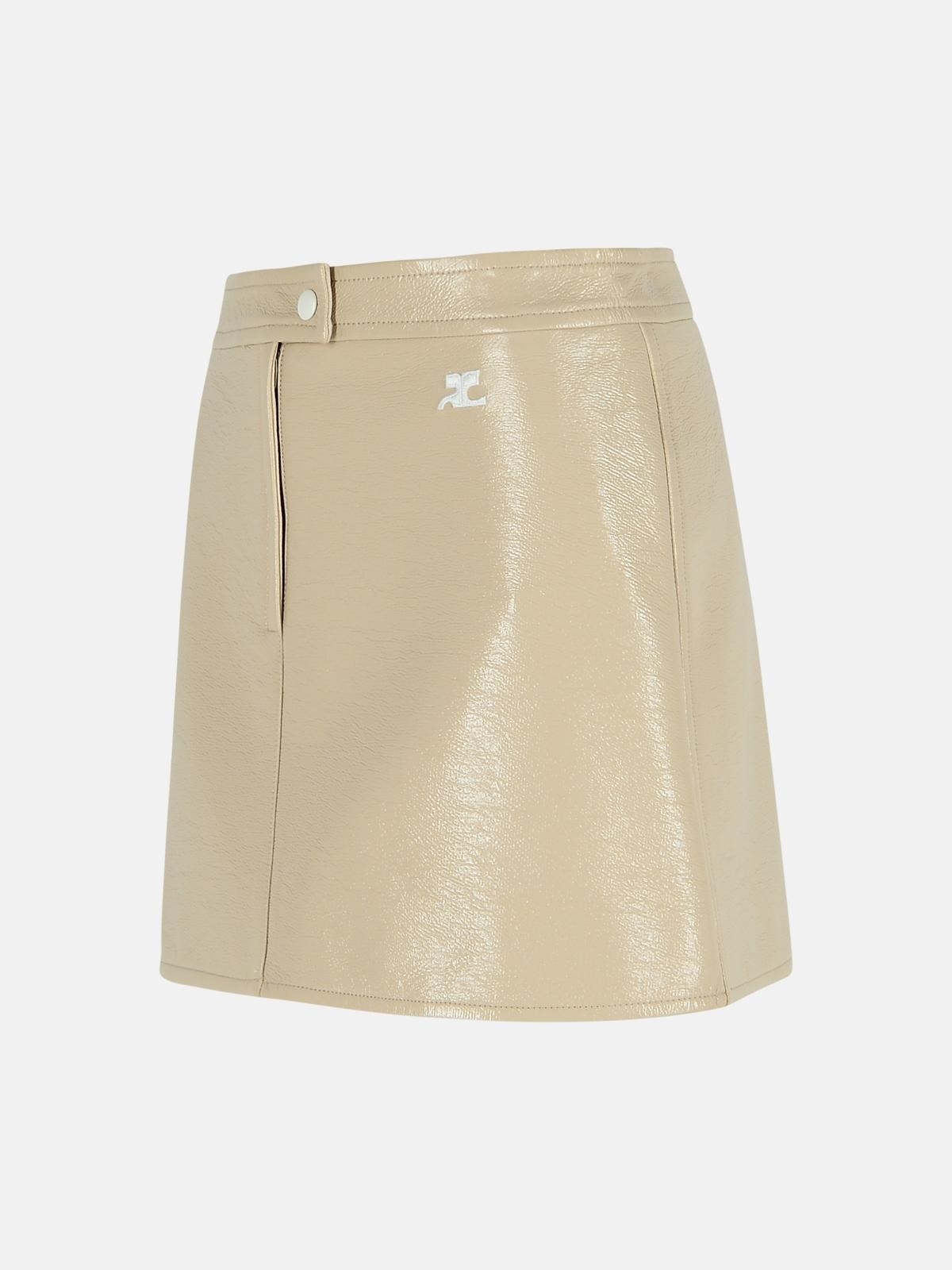 'REEDITION' IVORY COTTON BLEND MINISKIRT - 2