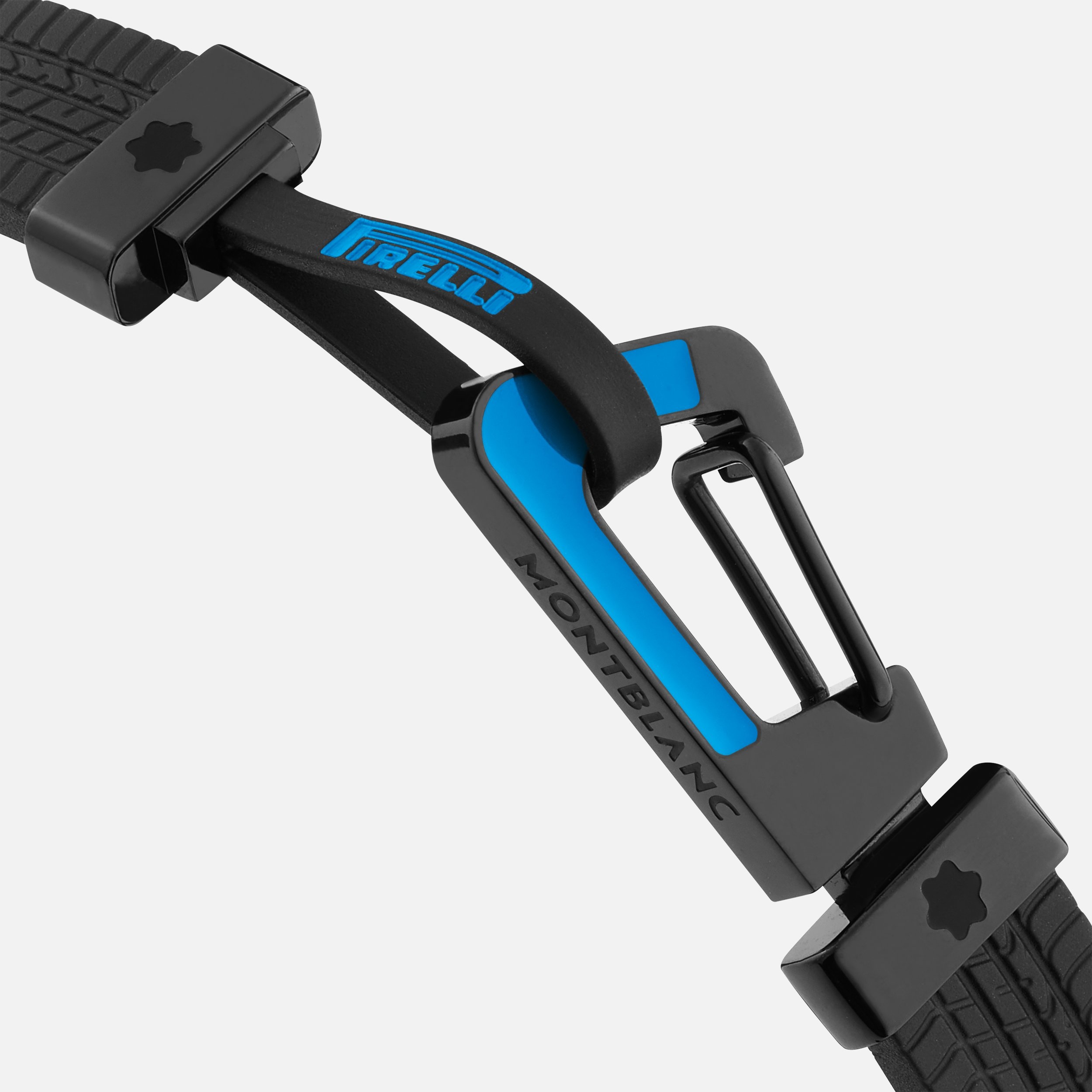 Montblanc Meisterstück Great Masters Pirelli Bracelet in Rubber and Steel with Blue Lacquer - 2