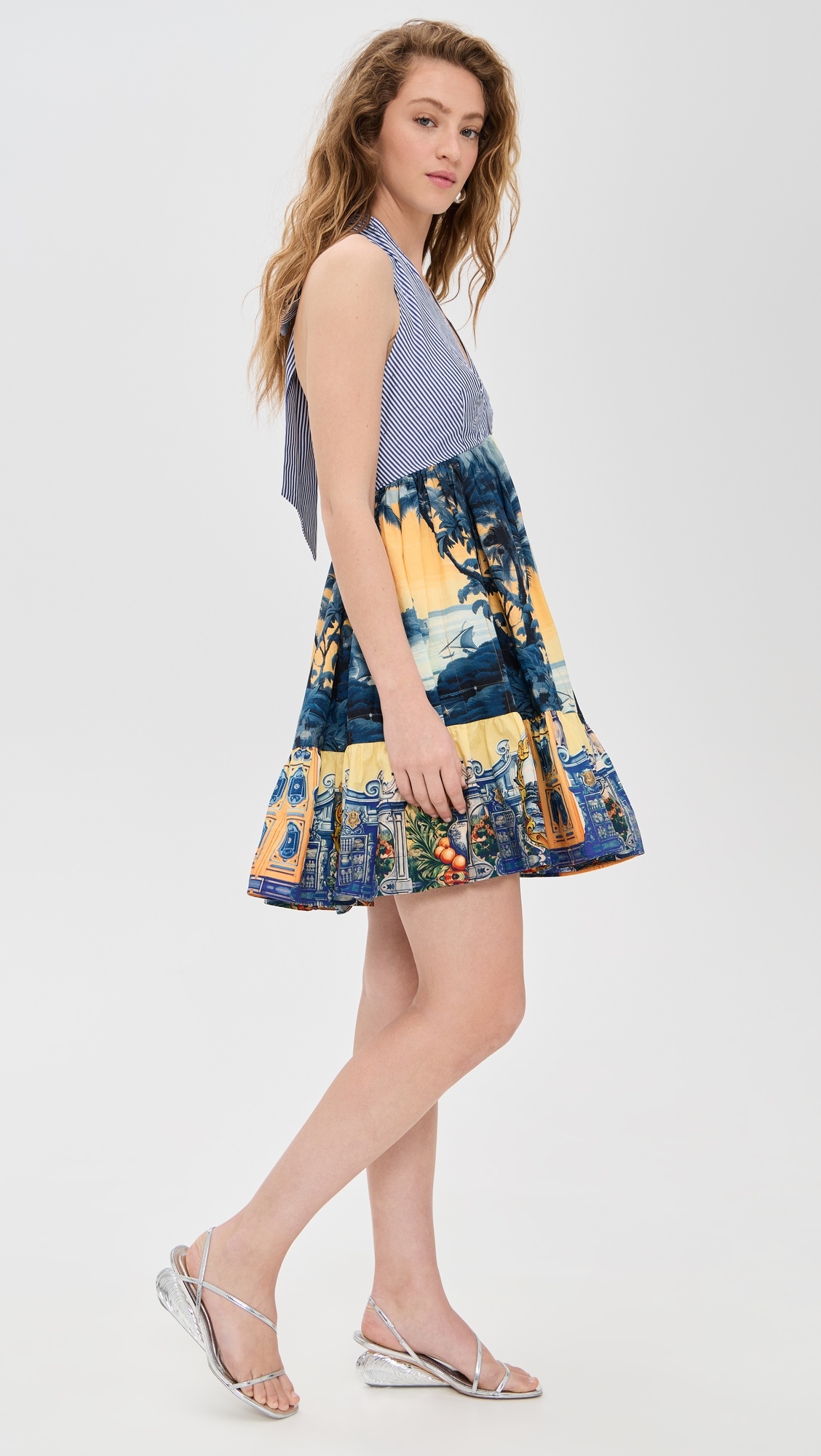 Ruffle Hem Halter Mini Dress - 3