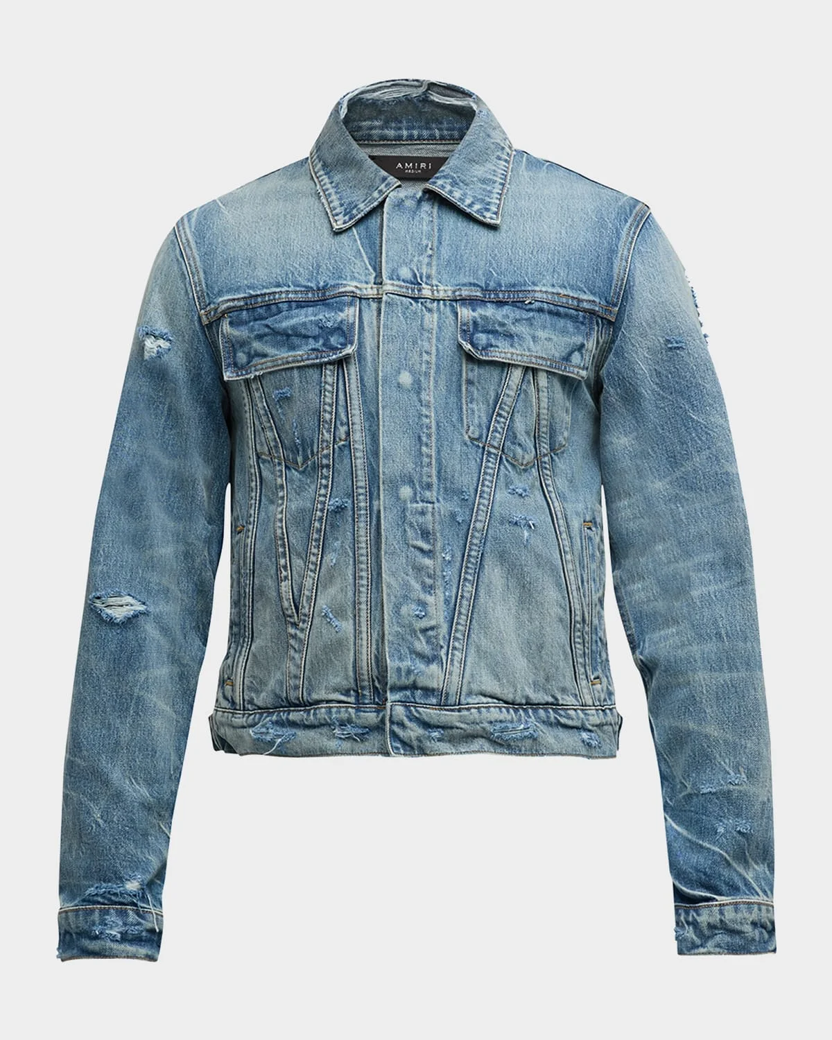 Men's Faded Denim MA Trucker Jacket - 1