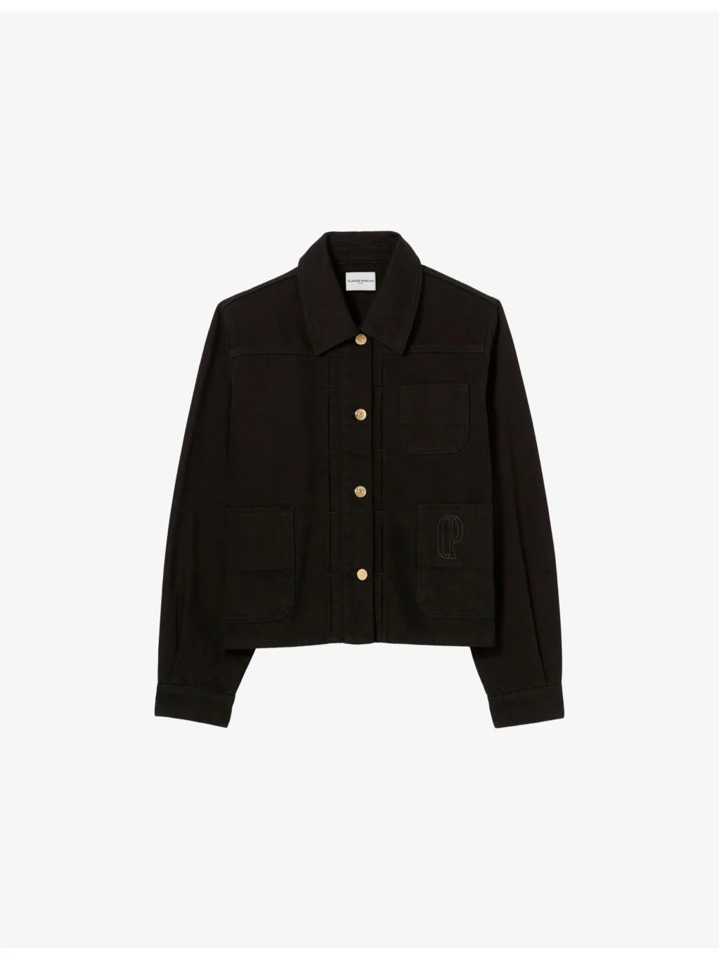 Branded-Button Denim Worker Jacket - 1