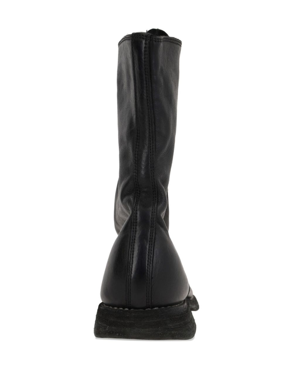 zip-front round-toe boots - 3