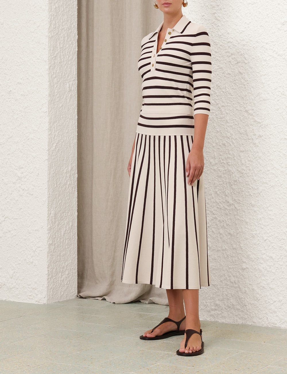 ILLUMINATE STRIPE MIDI SKIRT - 3