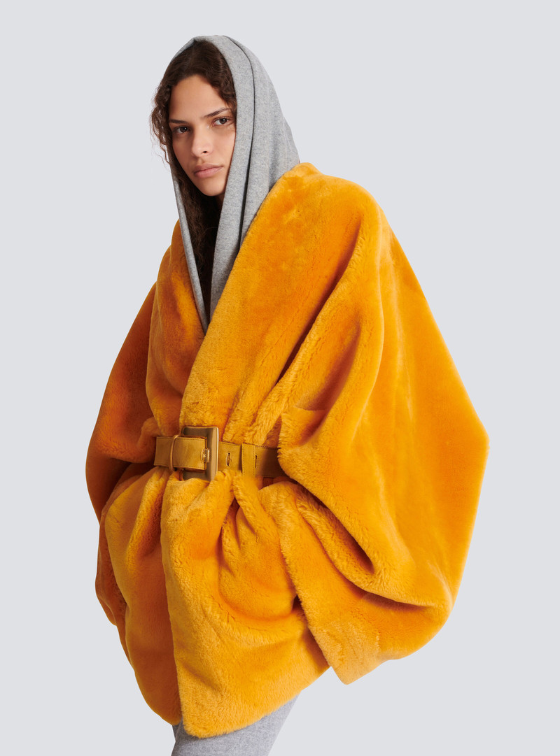 Belted shearling coat 6