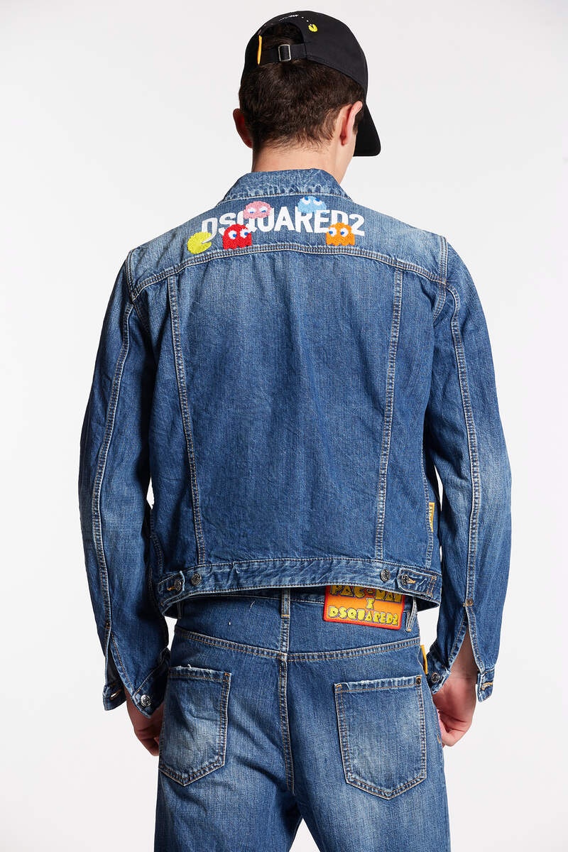 Dsquared2 logo-patch washed denim jacket - Blue