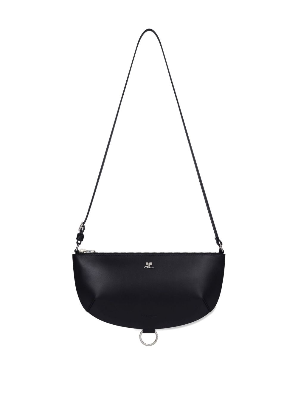 half-moon leather shoulder bag - 7
