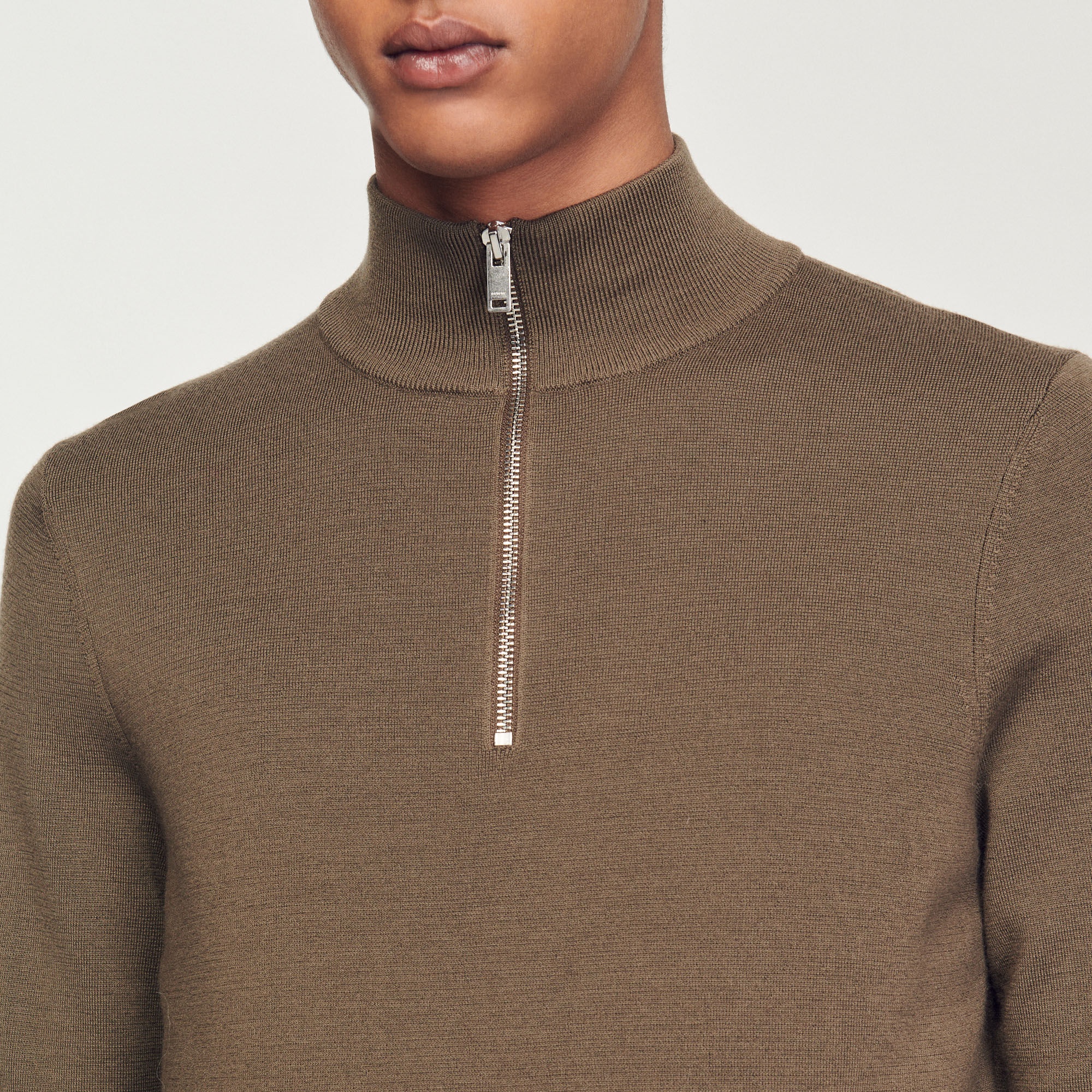 WOOL SWEATER WITH ZIPPED COLLAR - 4