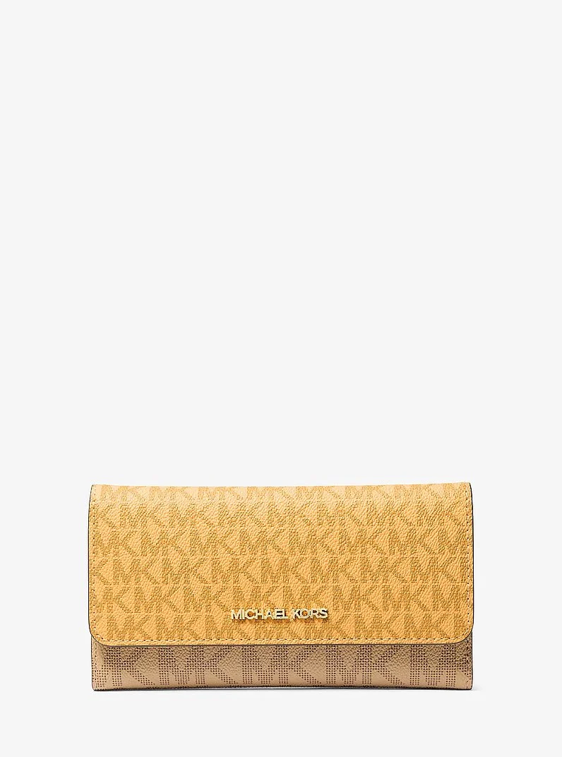 Jet Set Large Signature Logo Tri-Fold Wallet - 1