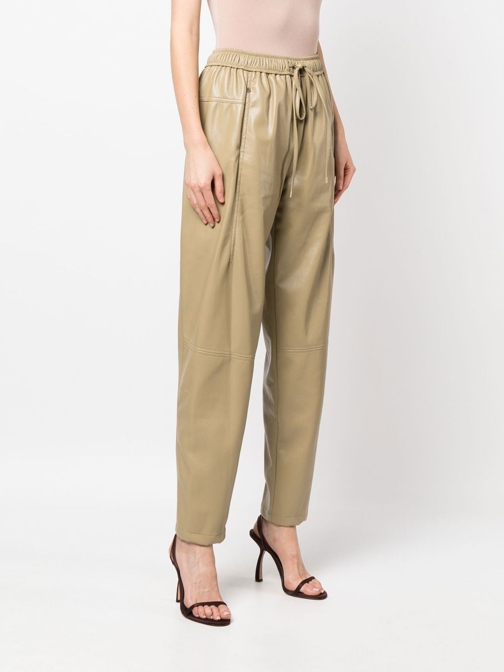 faux-leather drawstring trousers - 5