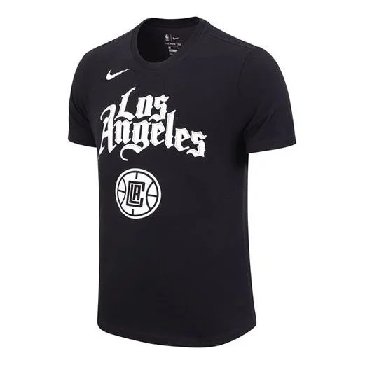 Nike Los Angeles Clippers Basketball Sports Printing Short Sleeve Black CT9824-010 - 1