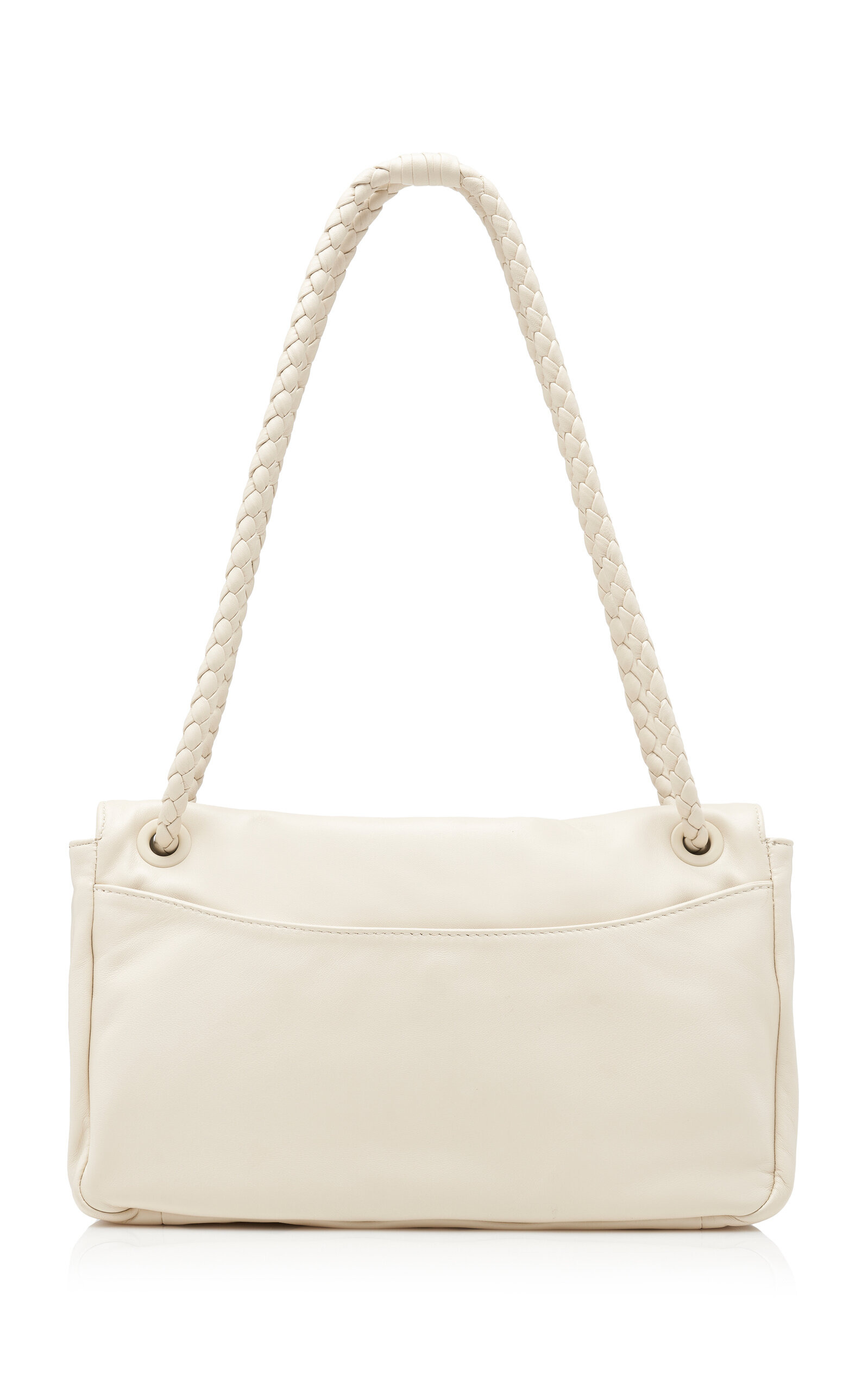 Knot Lock Leather Shoulder Bag white - 5