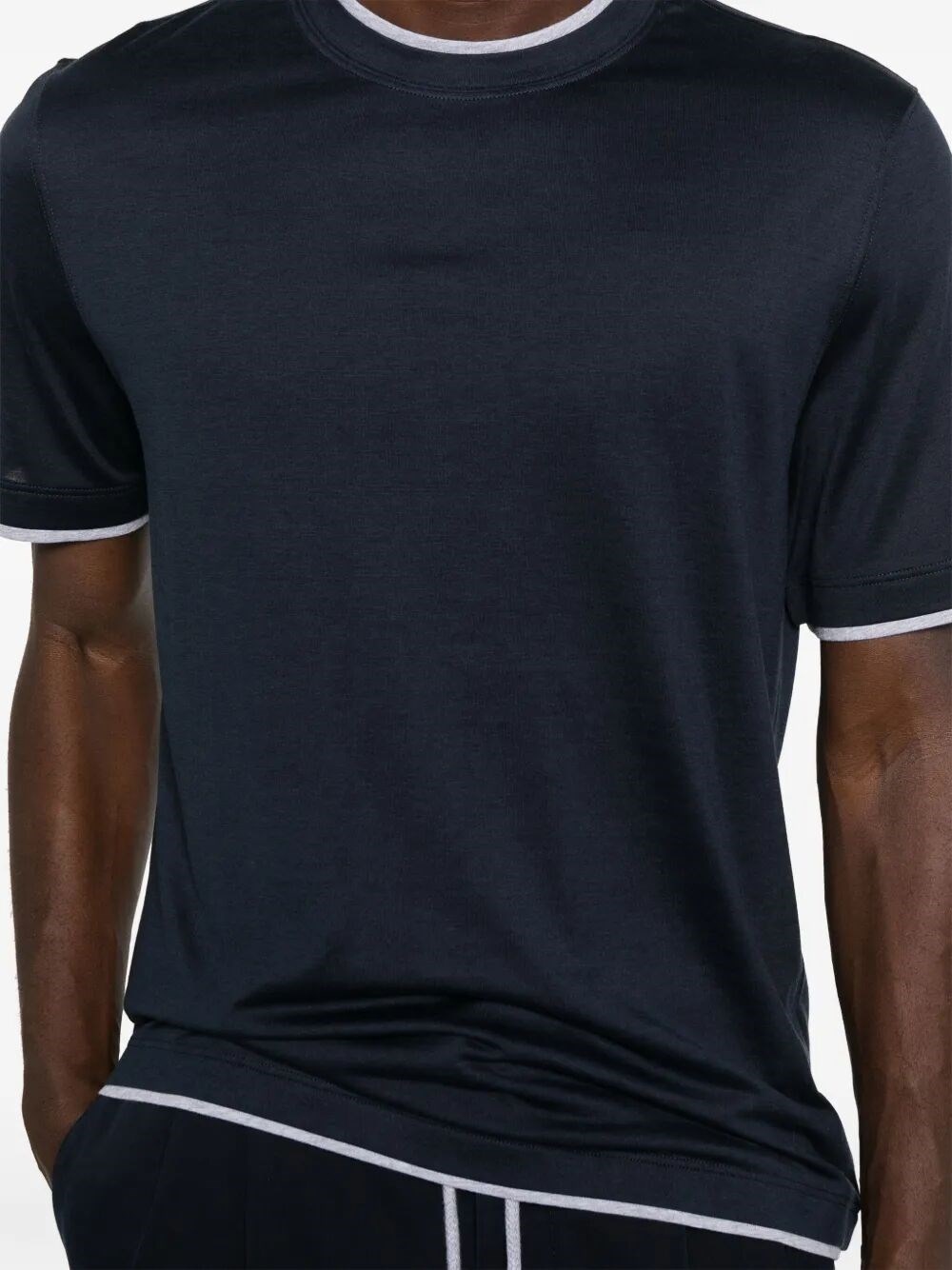 Crew-Neck T-Shirt With Faux-Layering - 4