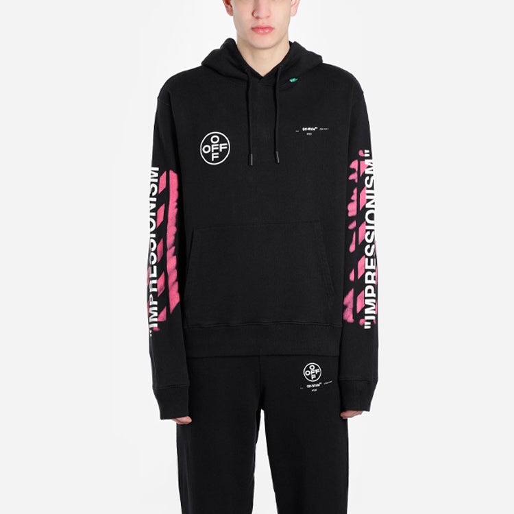 Off-White Stencil Arrow Hooded Sweatshirt 'Black' OMBB034R190030151028 - 3