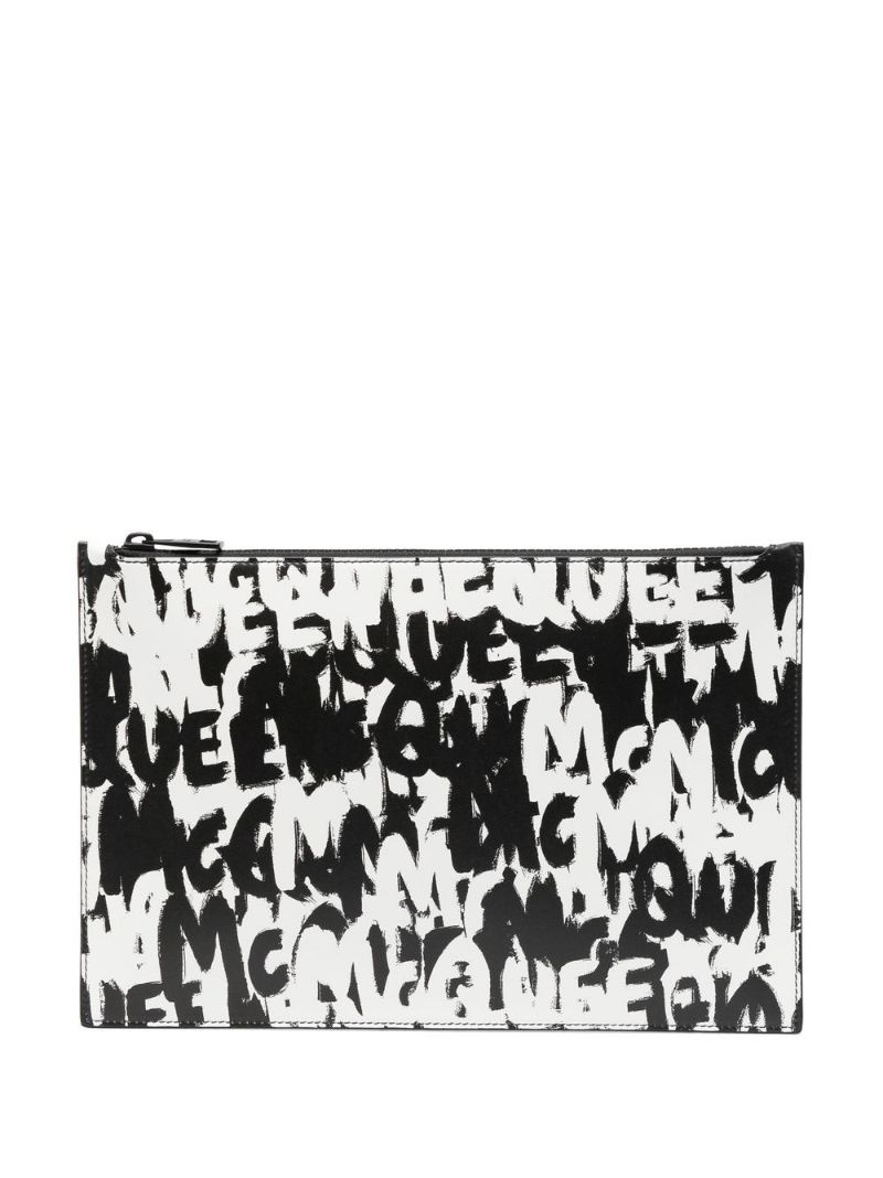Graffiti all-over print clutch - 1