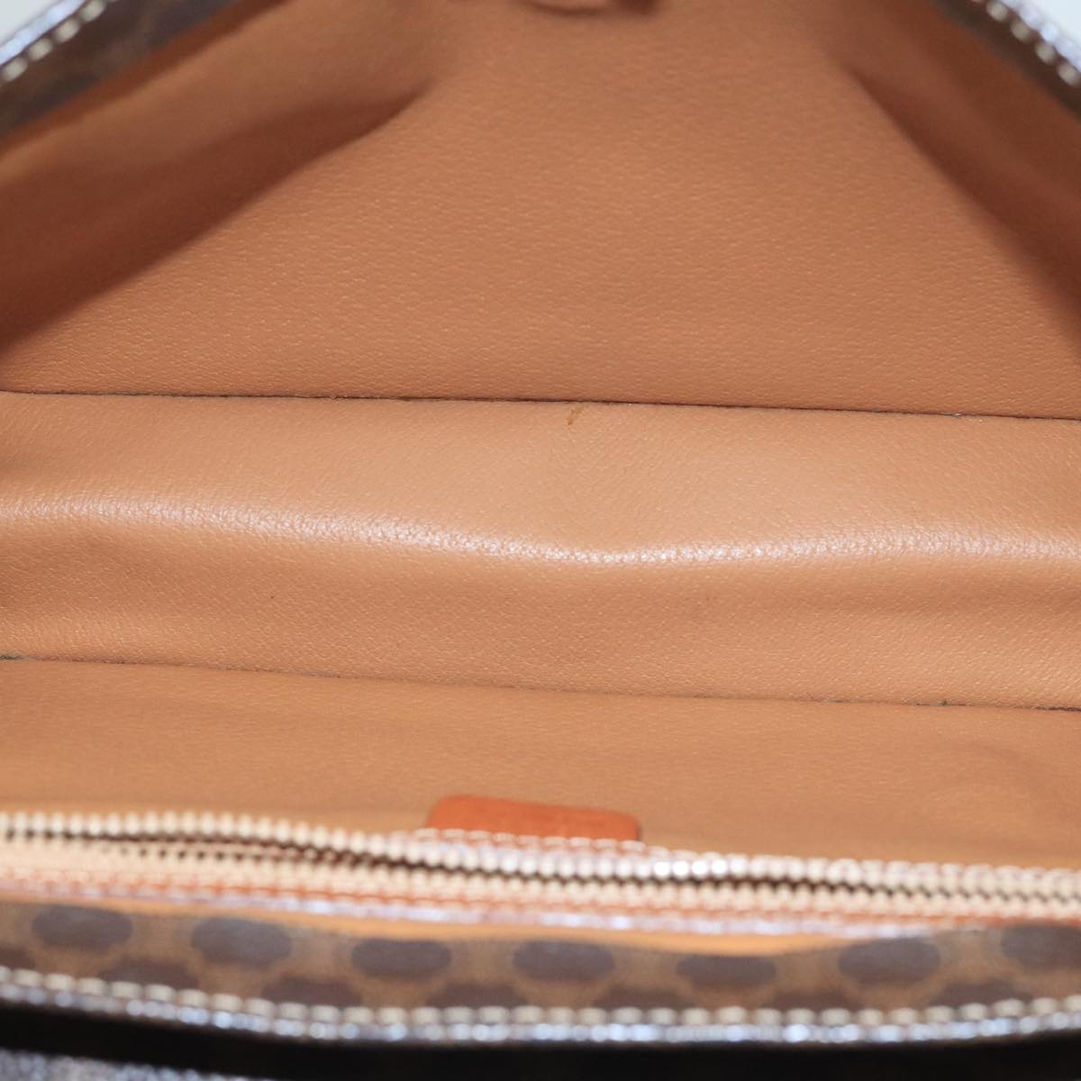 CELINE Macadam Canvas Hand Bag Pvc Leather Brown Gold - 10