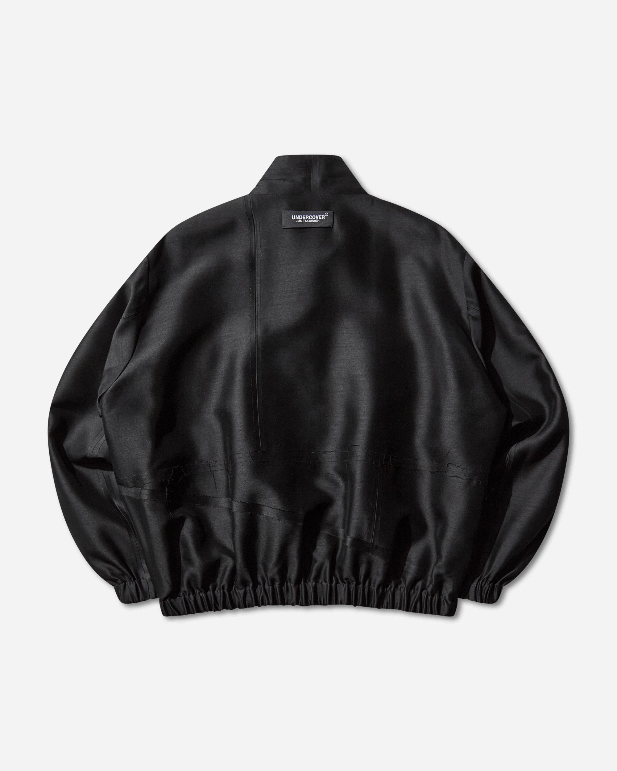 Men's Silk-Blend Bomber Jacket Black - 2