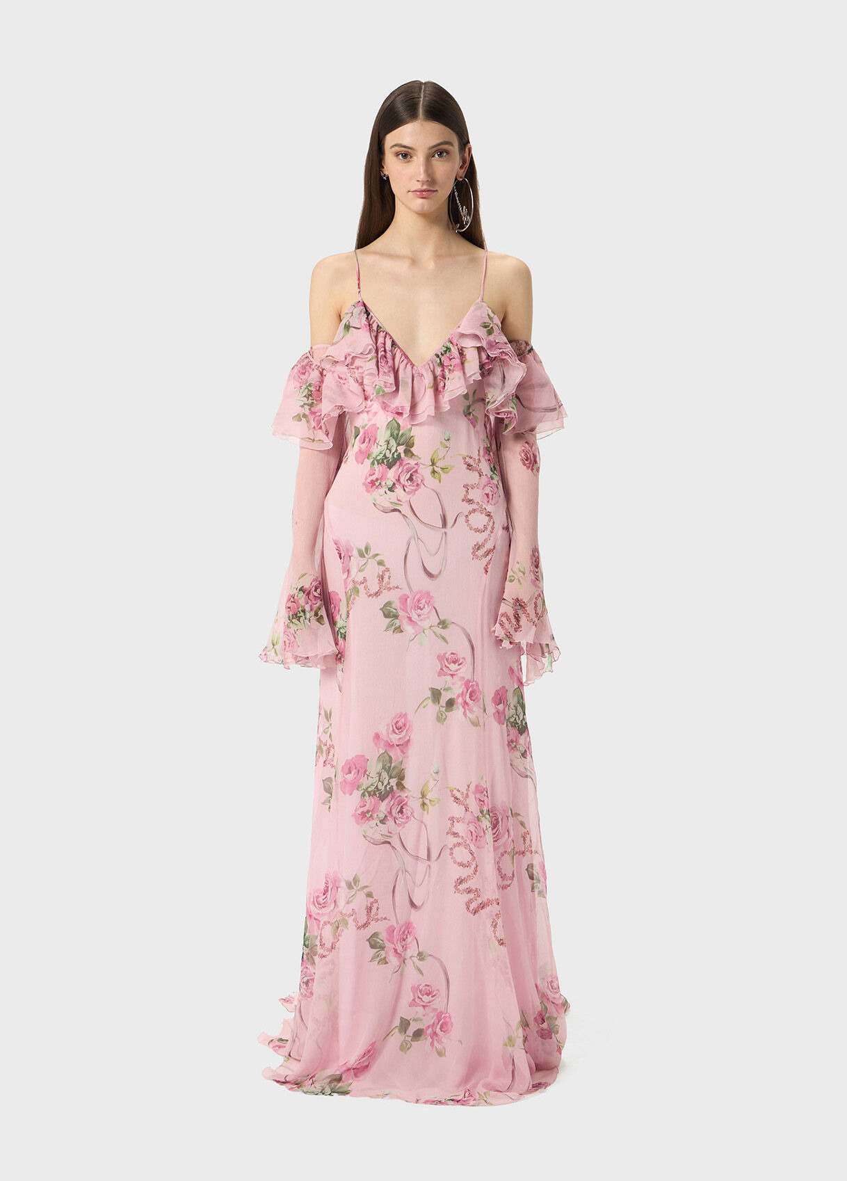 PRINTED SILK CREPONNE DRESS - 2