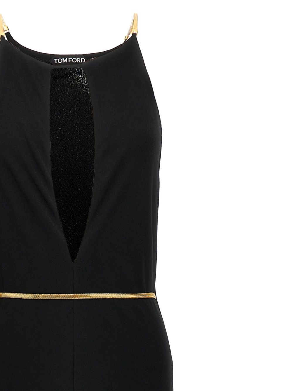 herringbone-chain gown - 4