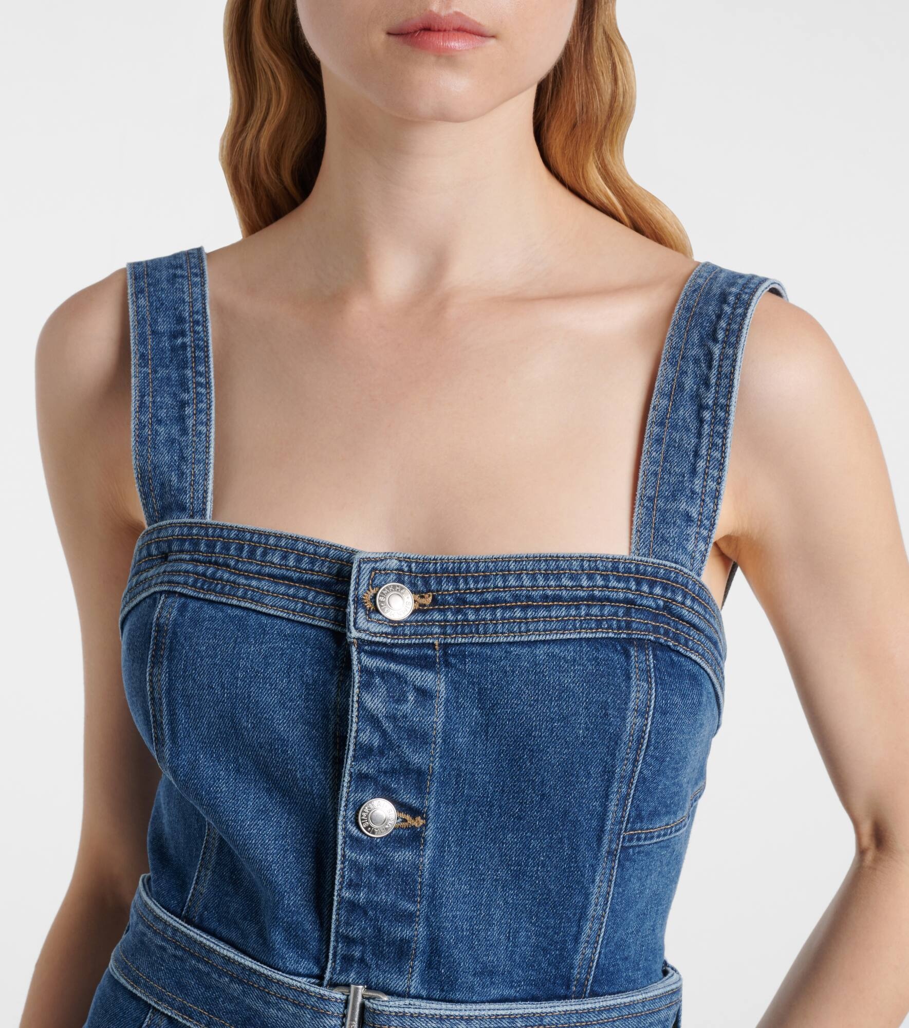 Alba belted denim midi dress - 4