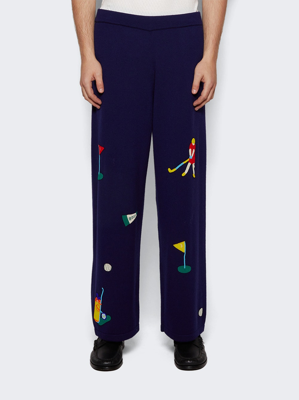 Wool Knit Golf Joggers Navy - 3
