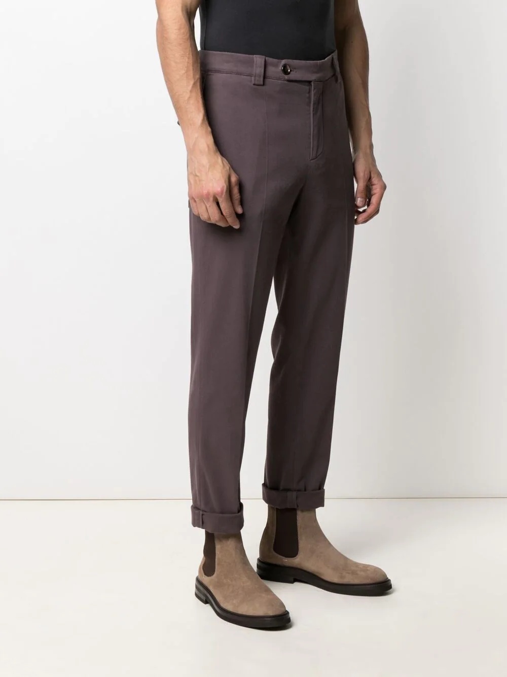 straight-leg cotton trousers - 3