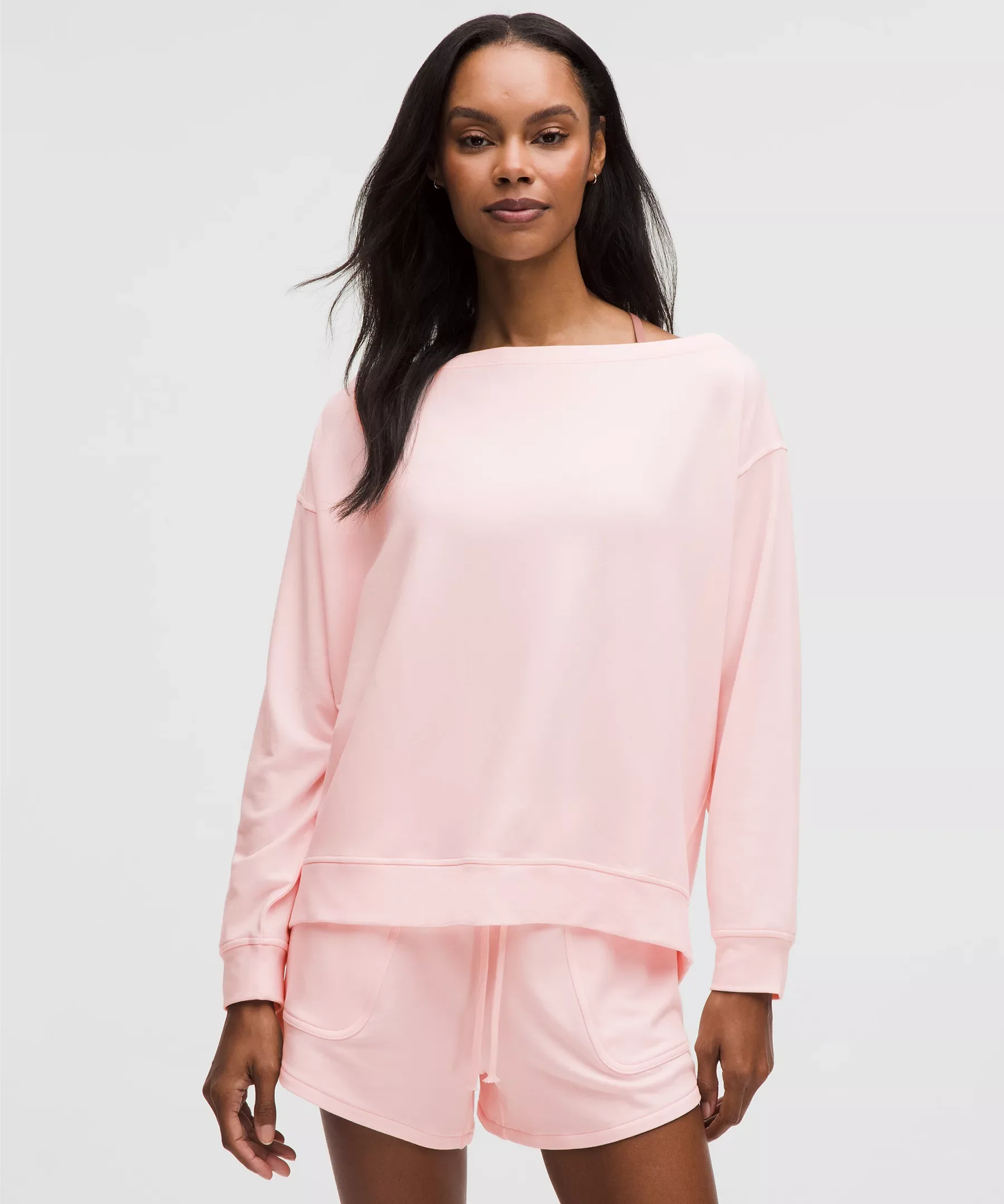 BeCalm Oversized Boatneck Long-Sleeve Shirt - 1