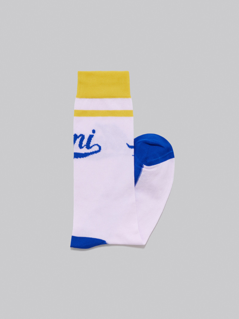 Marni PINK COTTON COLOUR-BLOCK SOCKS outlook