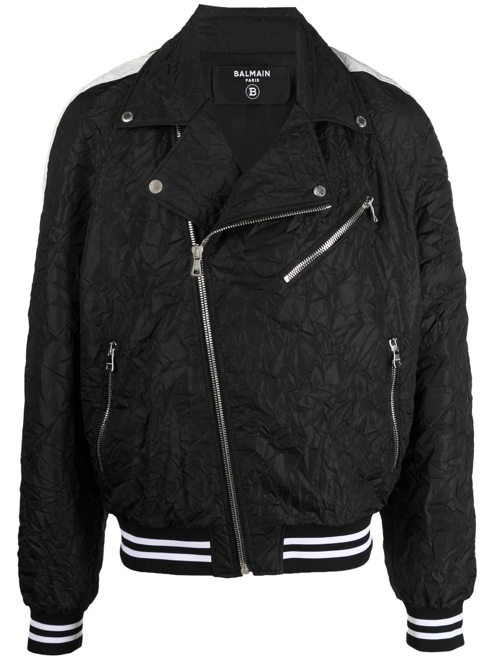 lightweight crinkle-effect bomber jacket - 1