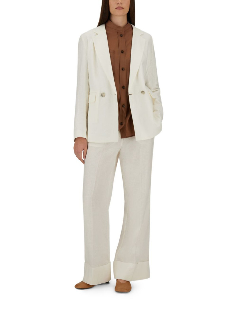 Herno double-breasted linen blazer outlook