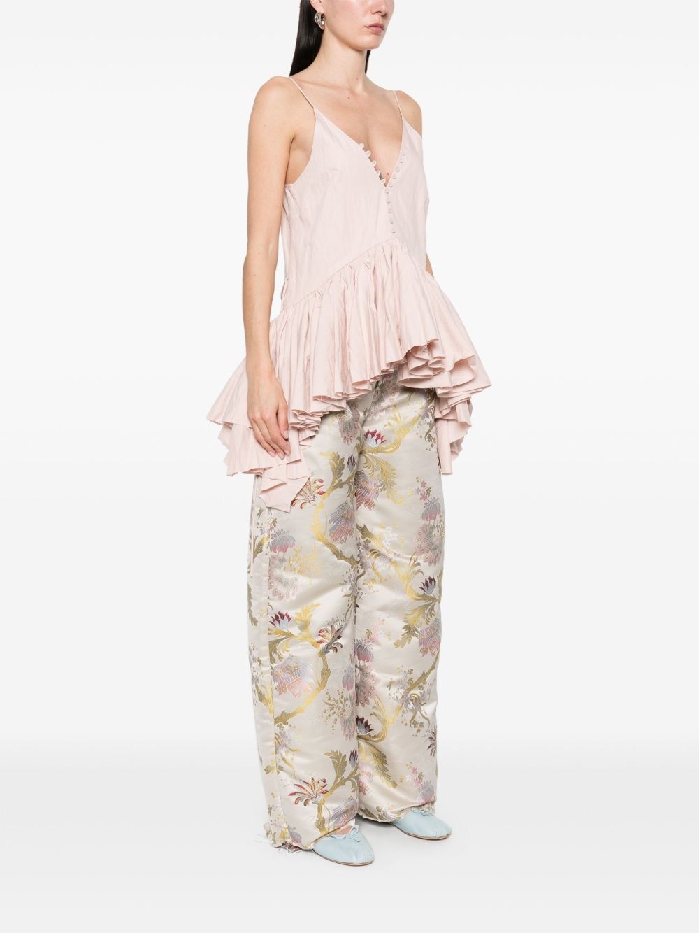 frilled-peplum-hem top - 3