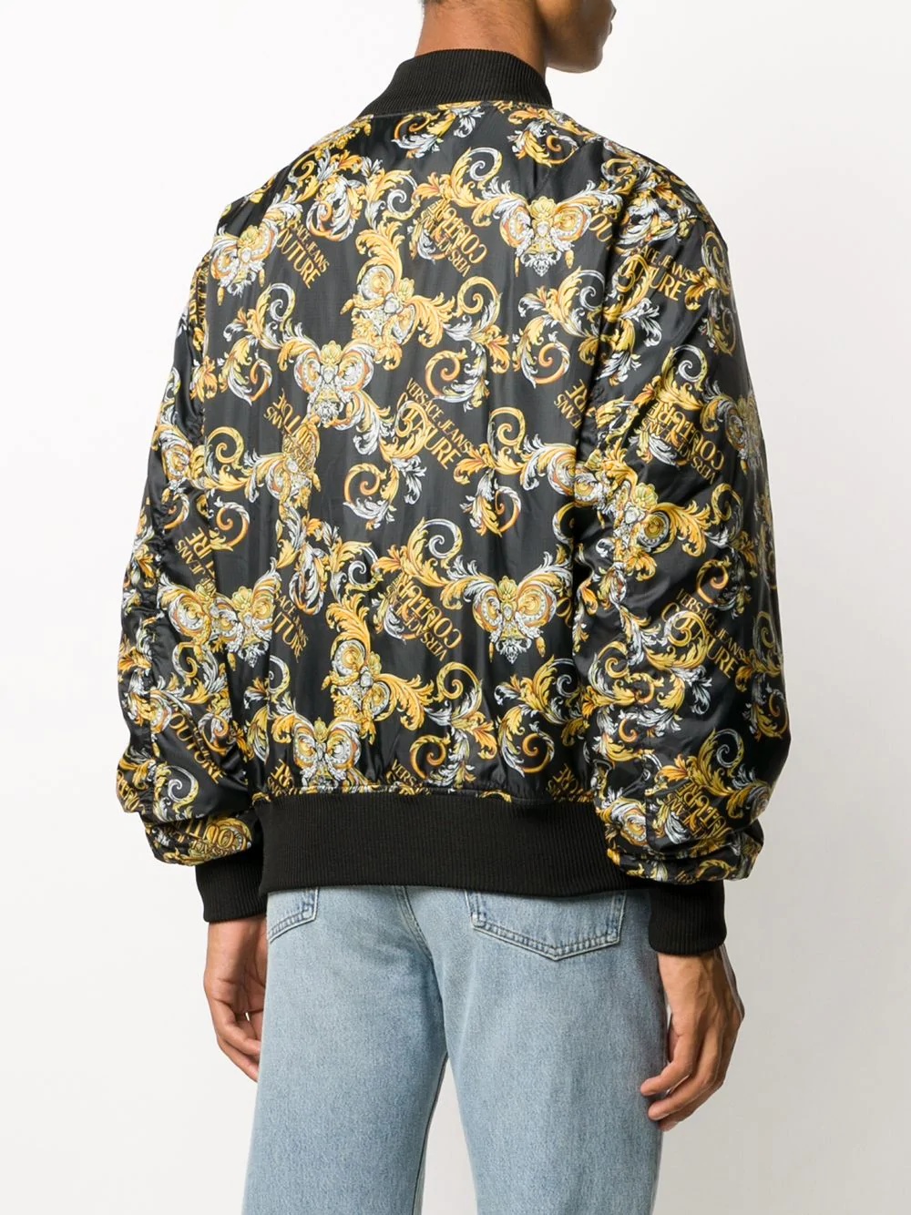 baroque print bomber jacket - 4