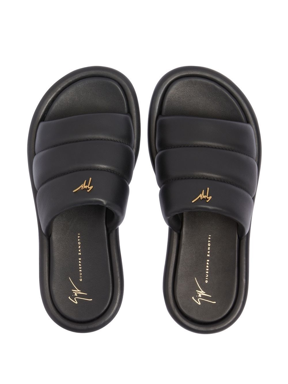 Harmande quilted leather slides - 4