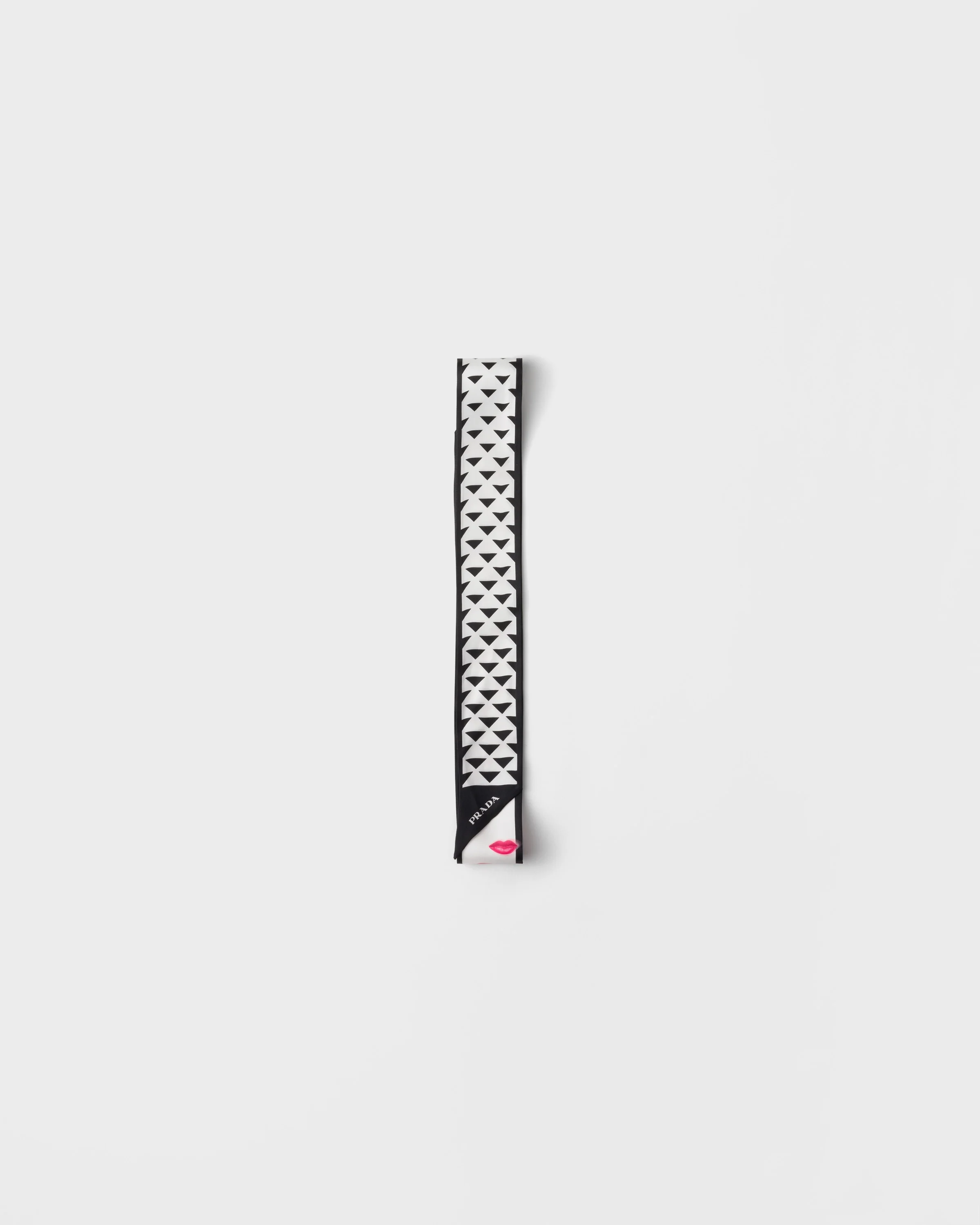 Printed silk twill skinny scarf - 1