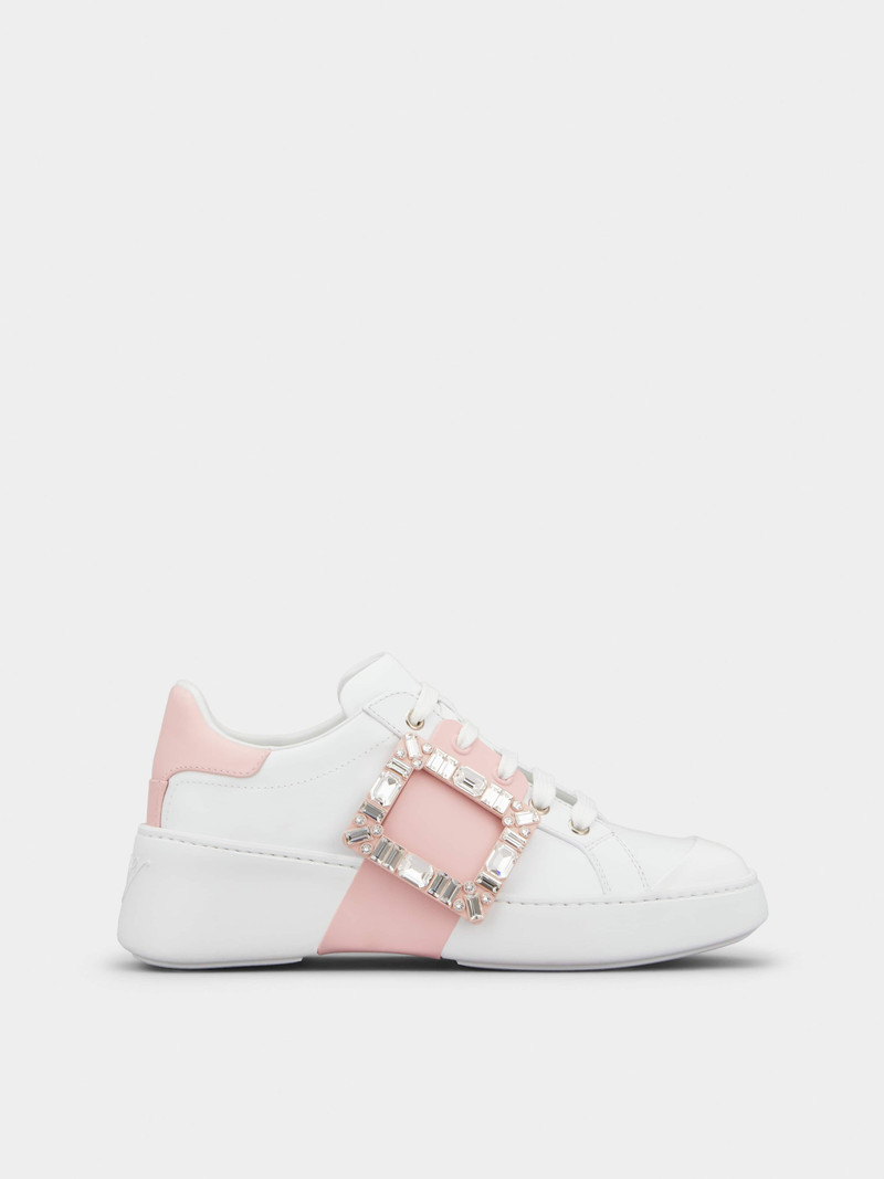 Viv' Skate Strass Buckle Sneakers in Soft Leather - 1