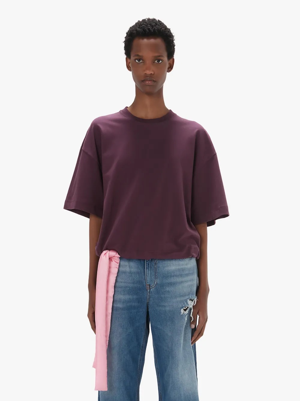 SATIN CROPPED T-SHIRT - 2
