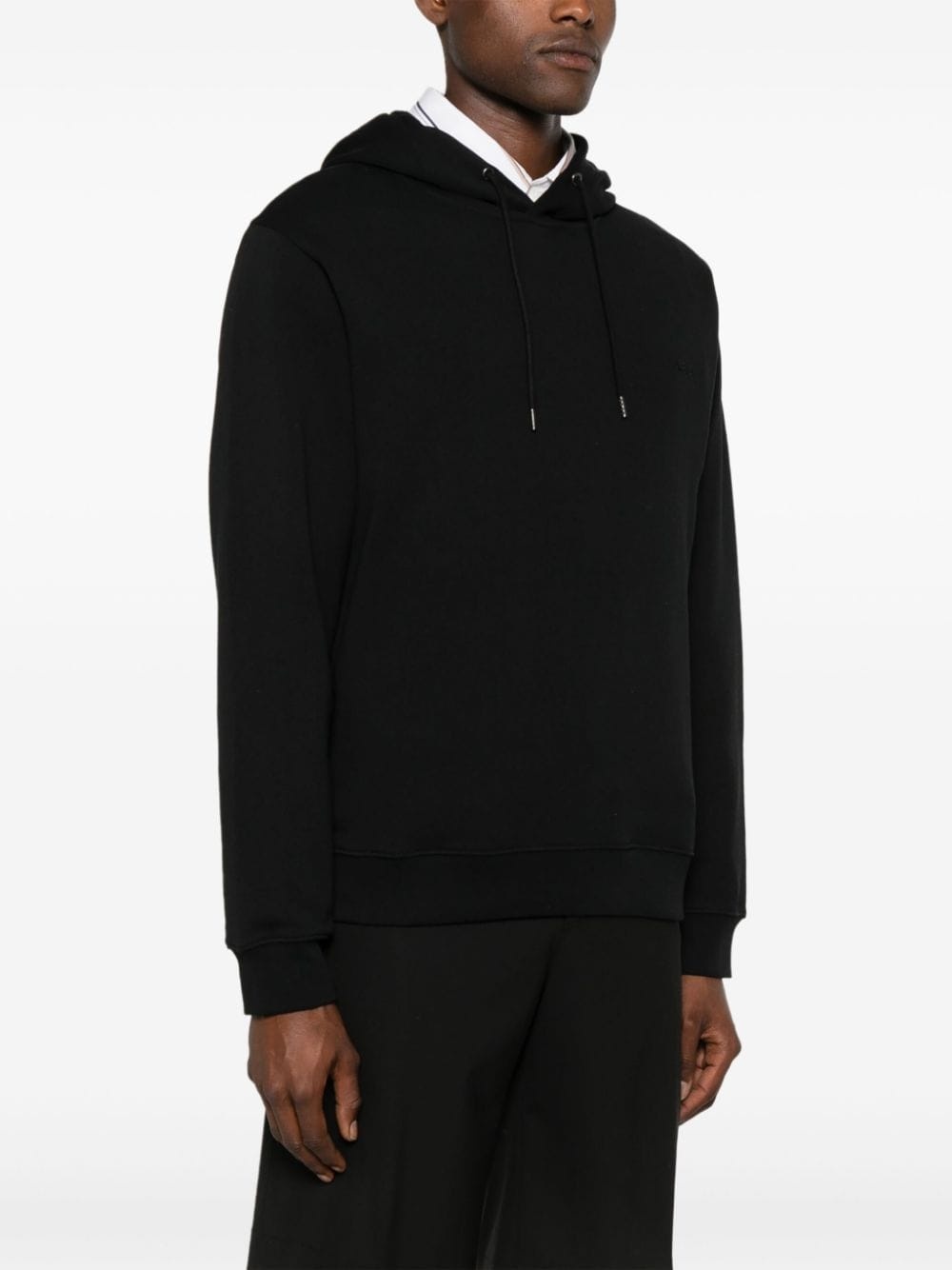 logo-embroidered cotton hoodie - 3